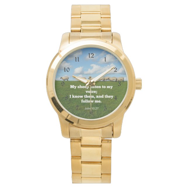 Bible verse, John 10:27, sheep, Watch (Front)