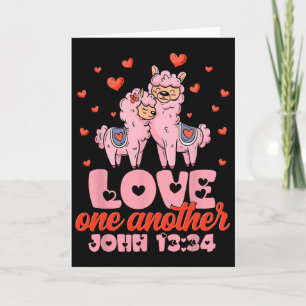 Bible Verse John 13&#  Llama Valentine Christian  Card