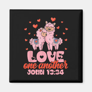 Bible Verse John 13&#; Llama Valentine Christian Magnet