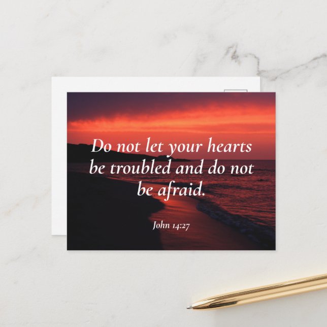 Bible verse, John 14 27 Postcard (Front/Back In Situ)