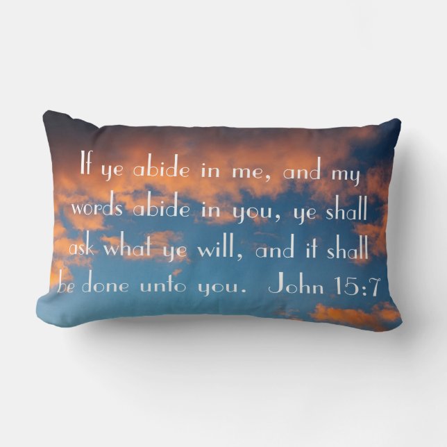 bible verse John 15:7 prayer Lumbar Pillow (Front)