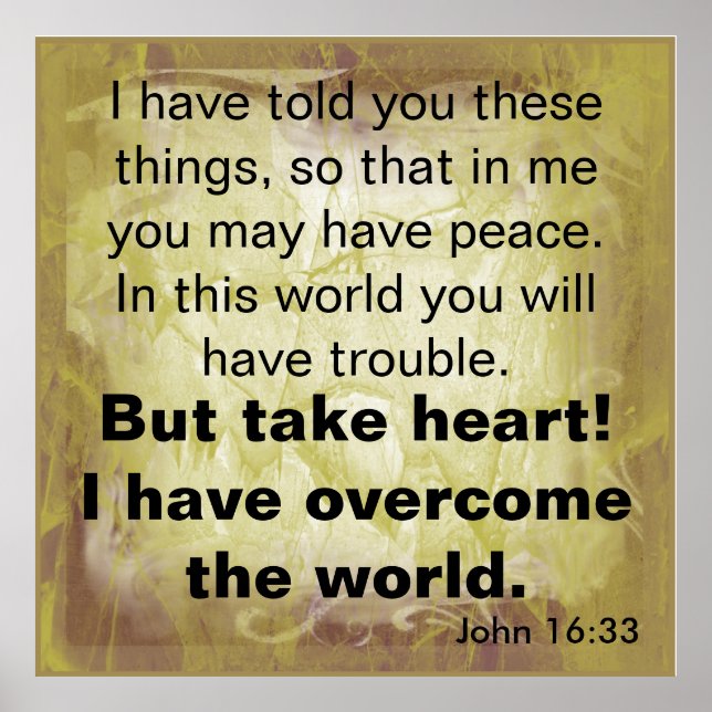 Bible verse John 16:33 Poster (Front)