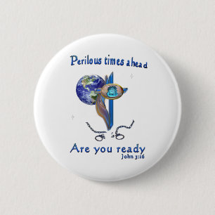 Bible Verse John 3:16 2 Inch Round Button