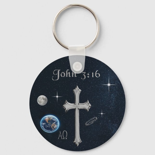 Bible Verse John 3:16 Keychain (Front)
