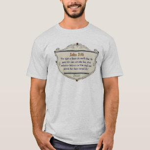 Bible Verse John 3:16 Shield Men's Tee Shirt