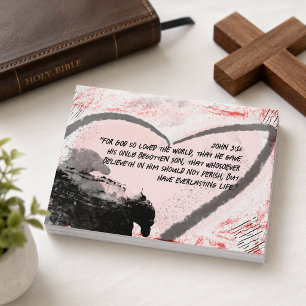 Bible Verse John 3:16 Thrashed Heart  Postcard
