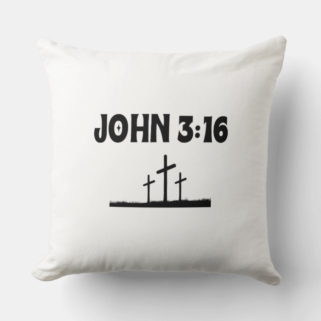 Bible Verse John 3:16 Throw Pillow (Front)