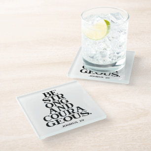 Bible verse Joshua Glass Coaster