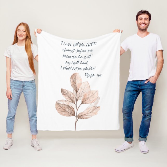 Bible verse Leafy Psalm fleece blanket (In Situ)