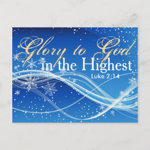 Bible Verse Luke 2:14 Glory to God Postcard