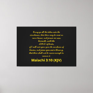 Bible Verse Malachi 3:10 (KJV) New Year's Day Canvas Print