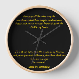 Bible Verse Malachi 3:10 (KJV) New Year's Day Clock