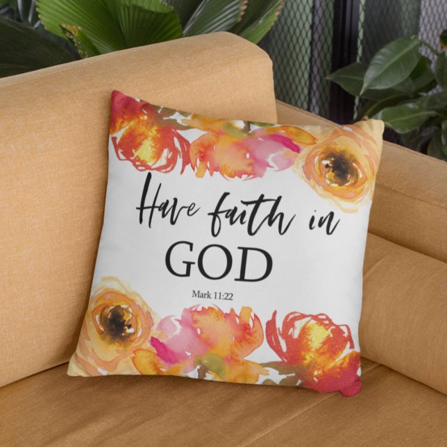 Bible verse Mark 11 Floral throw pillows (Creator Uploaded)