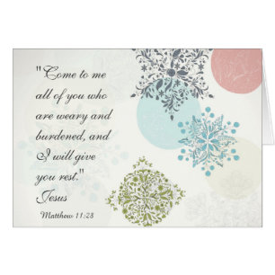 Bible Verse Matthew 11:28 Belle carte Vintage