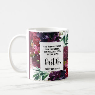 Bible verse Matthew Floral Personalized Coffee Mug
