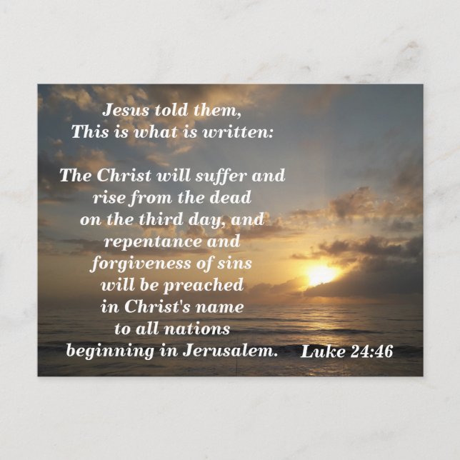 Bible Verse Memory Card Luke 24:46 (Front)