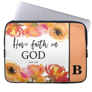 Bible Verse Monogram Laptop Sleeve