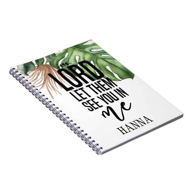 Bible Verse Motivational Pampas Grass Notebook (Right Side)