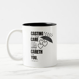 Bible Verse Mug - I Peter 5:7 KJV