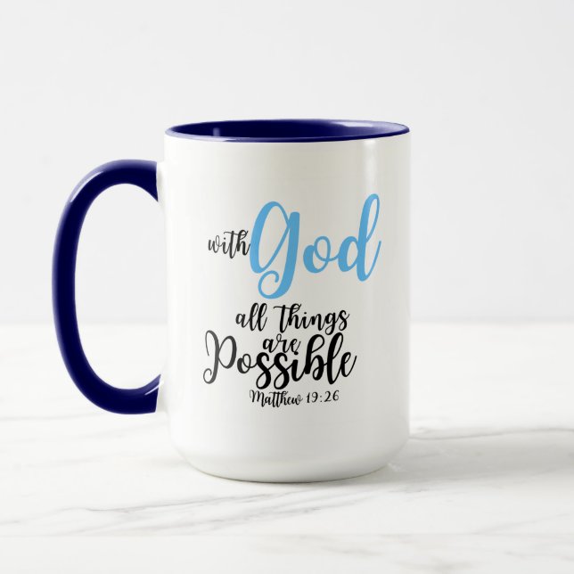 Bible Verse Mug - Matthew 19:26 (Left)