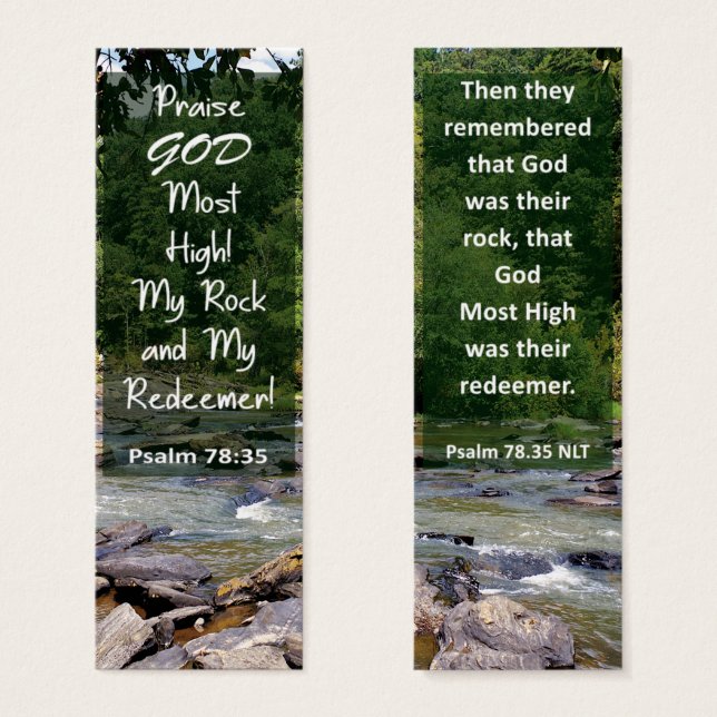 Bible Verse My Rock My Redeemer Mini Bookmark  (Front & Back)