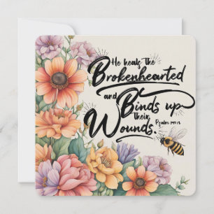 Bible Verse Notecard - 5.25 x 5.25 Psalm 147:3