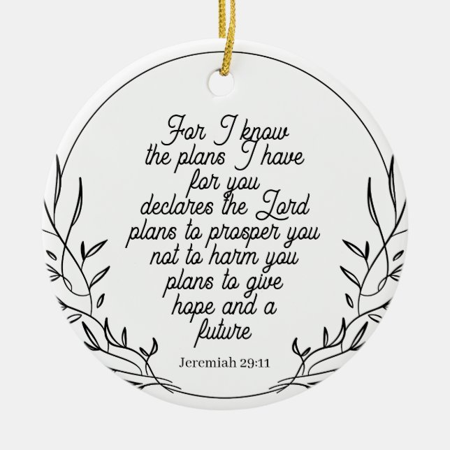 Bible Verse Ornement - Jérémie 29:11 Ornement (Devant)