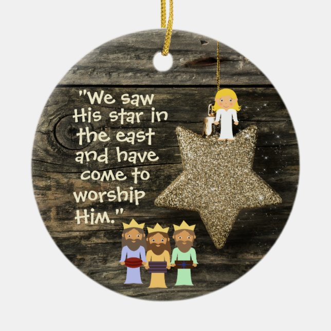 Bible Verse Personalized Christmas Ornament (Front)