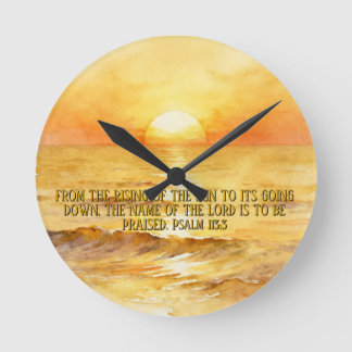 Bible Verse Personalized Sunrise Ocean Wall Clock