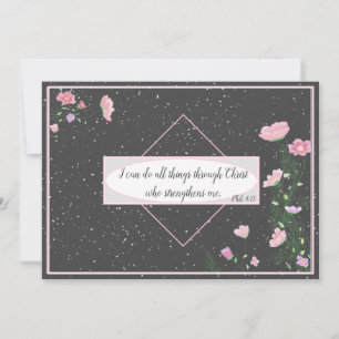 Bible Verse Philippians 4:13 Flower   Holiday Card
