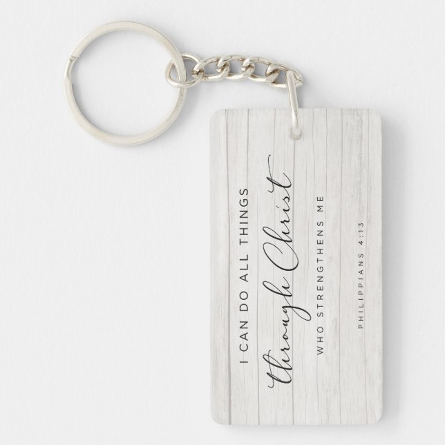 Bible Verse Philippians 4:13 I Can Do All Things Keychain (Front)