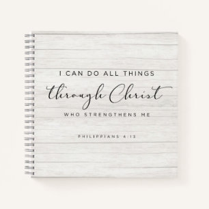Bible Verse Philippians 4:13 I Can Do All Things Notebook