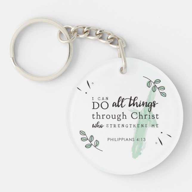 Bible Verse Philippians 4:13 Keychain (Front)