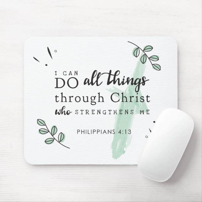 Bible Verse Philippians 4:13 Mousepad (With Mouse)