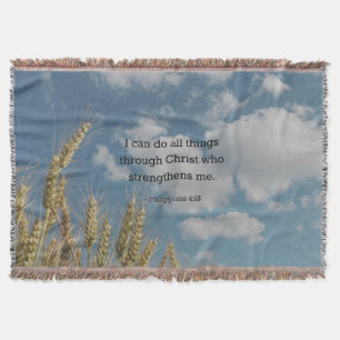 Bible verse: Philippians 4:13 Throw Blanket