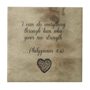 Bible Verse Philippians 4:13 Tile
