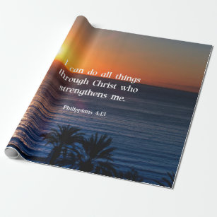 Bible verse, Philippians 4:13 Wrapping Paper