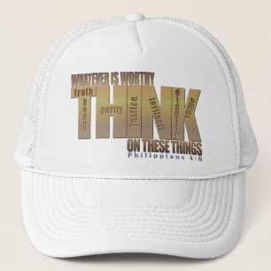Bible Verse: Philippians 4:8 Trucker Hat