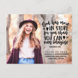 Bible Verse Photo Typography Graduation Announcement Postcard