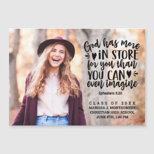 Bible Verse Photo Typography Graduation Magnet