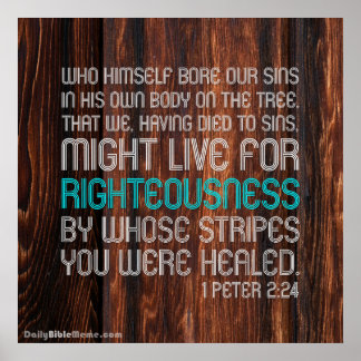 Bible Verse Poster - 1 Peter 2:24