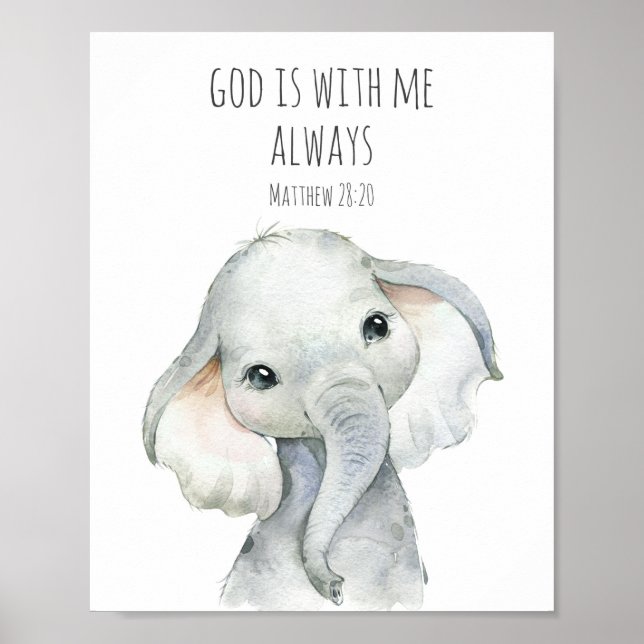 Bible Verse Poster for Kids God is with me always (Front)