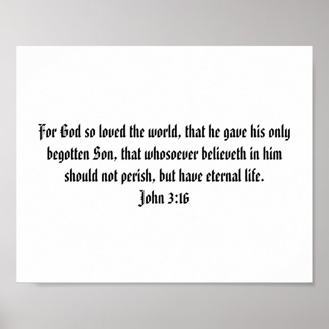 Bible Verse Poster Print Template To Personalize (Front)