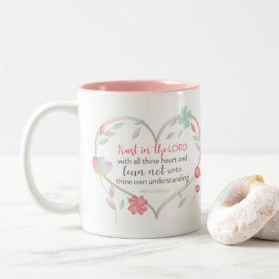 Bible Verse Proverbes 3:5 Coeur floral Mug