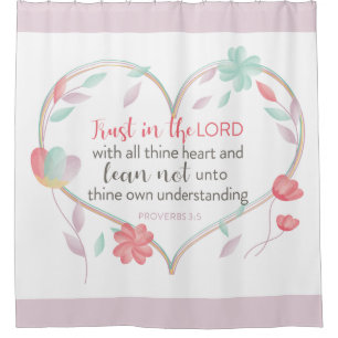 Bible Verse Proverbes 3:5 Douche Coeur Rideau