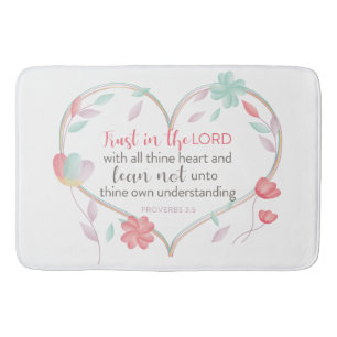 Bible Verse Proverbs 3:5 Heart Bathmat Bathroom