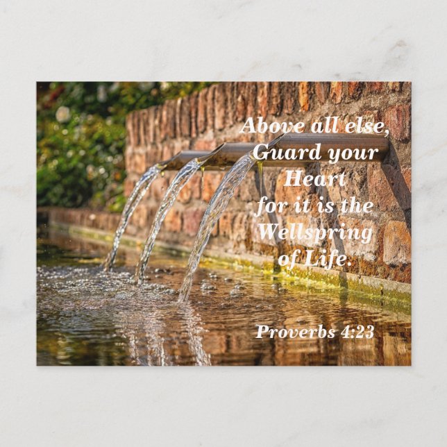 Bible Verse Proverbs 4:23 Guard Your Heart  Postcard (Front)