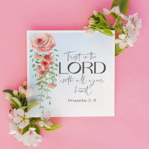 Bible verse Proverbs Floral scripture Napkin
