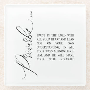 Bible verse Proverbs Glass Coaster