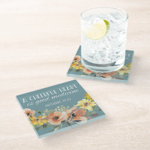 Bible verse Proverbs scripture Glass Coaster